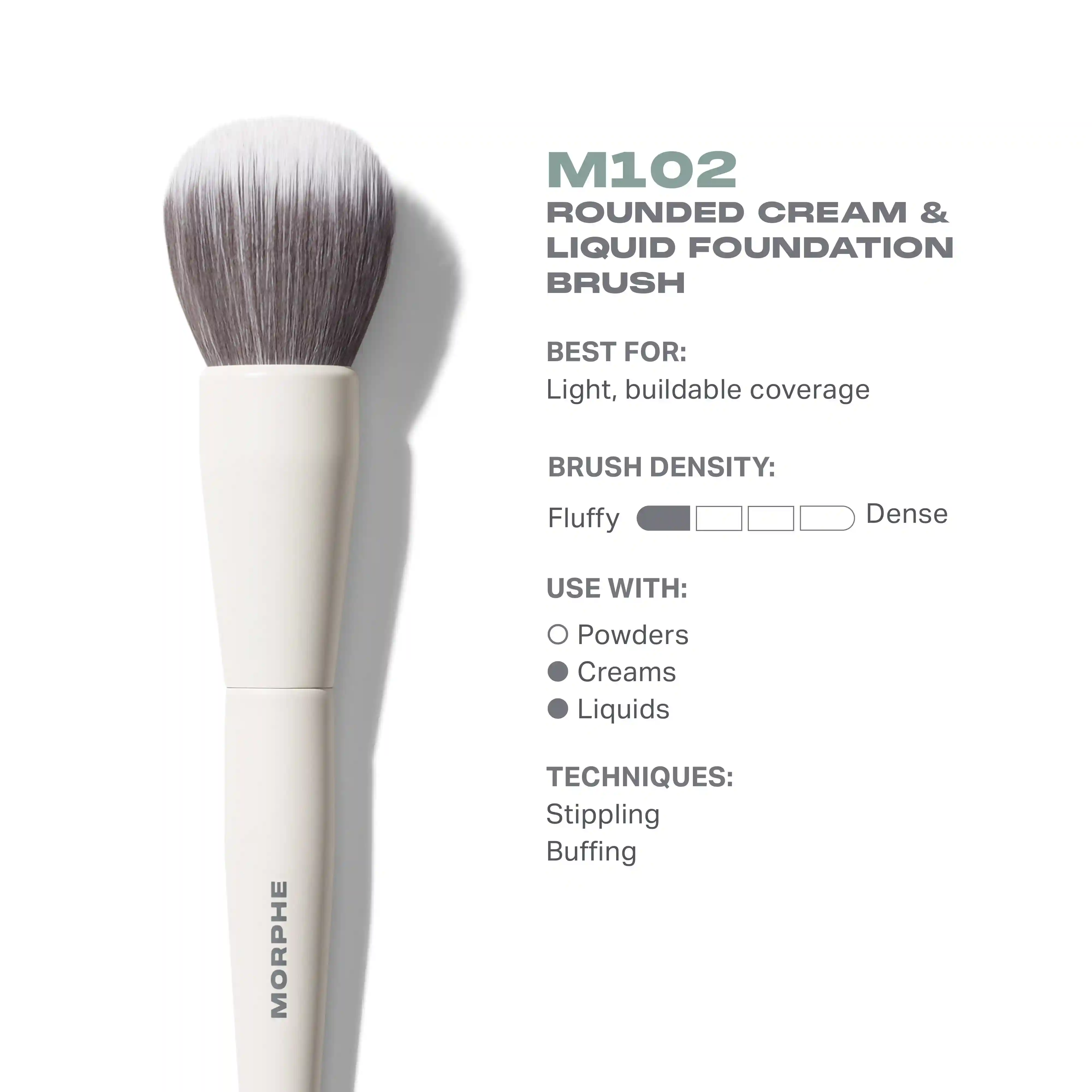 Alternative view of M102 Rounded Cream & Liquid Foundation Brush